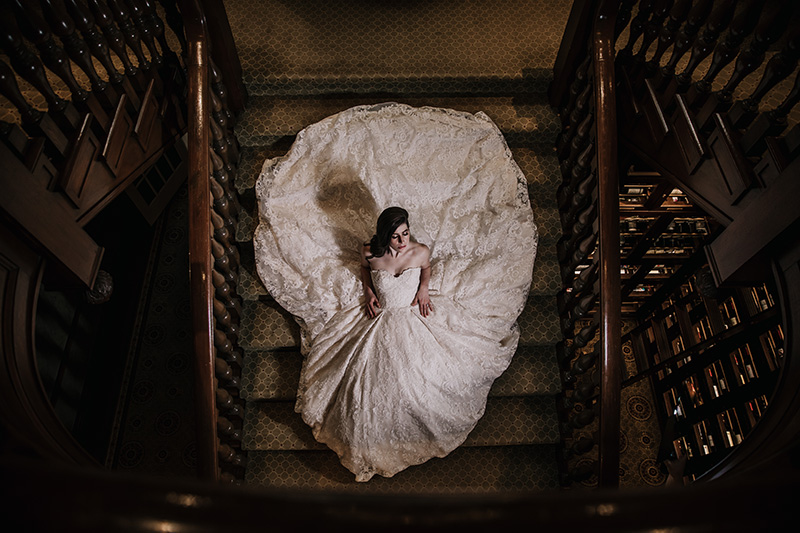 Photo of bride on the Grand Staircase
