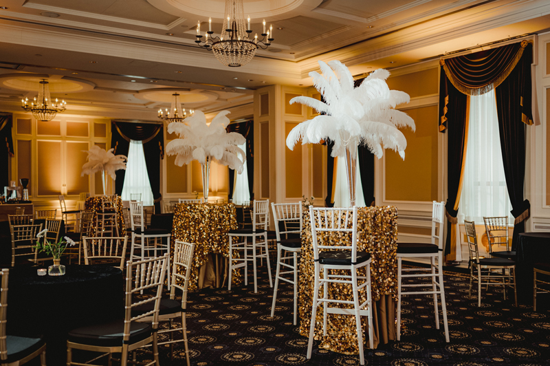 Manitoba Club Grand Ballroom decorated for the 150th anniversary celebration. Photo by Black and Gold Photography.