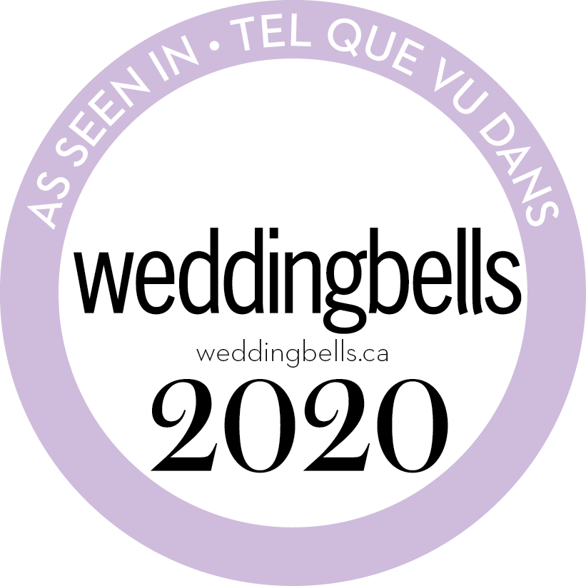 As seen in (Tel que vu dans) WeddingBells.ca 2020 graphic and link.